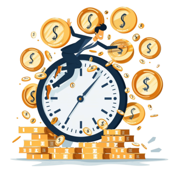 pngtree time is money save time business concept flat style png image 12024104
